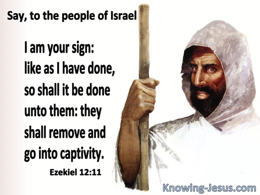 Ezekiel 12:11 You Are To Be A Sign To Israel (brown)